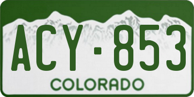 CO license plate ACY853