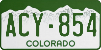 CO license plate ACY854