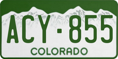 CO license plate ACY855