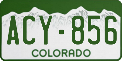 CO license plate ACY856
