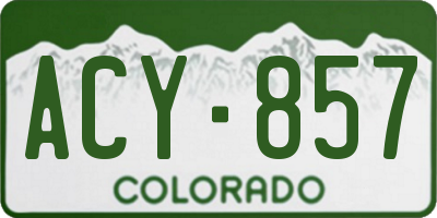 CO license plate ACY857