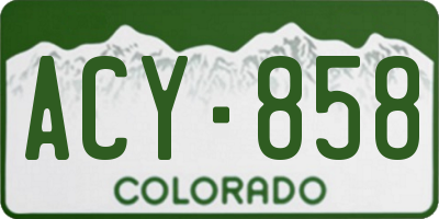 CO license plate ACY858