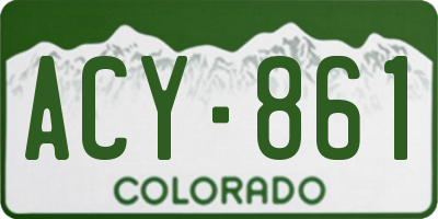 CO license plate ACY861