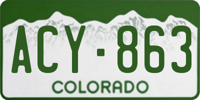 CO license plate ACY863
