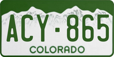 CO license plate ACY865