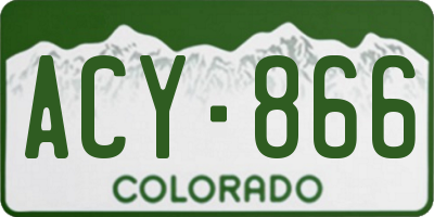CO license plate ACY866