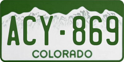 CO license plate ACY869