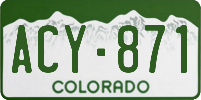 CO license plate ACY871
