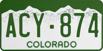CO license plate ACY874
