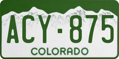 CO license plate ACY875