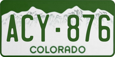 CO license plate ACY876