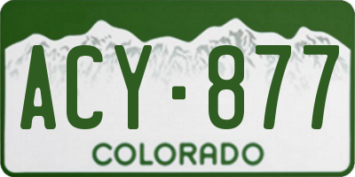 CO license plate ACY877