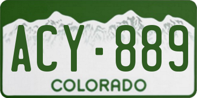 CO license plate ACY889