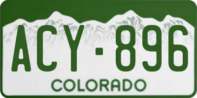 CO license plate ACY896