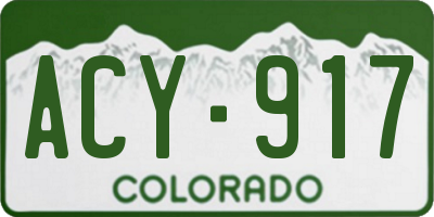 CO license plate ACY917