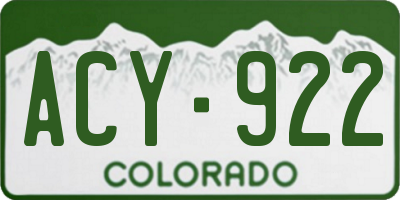 CO license plate ACY922