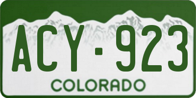 CO license plate ACY923