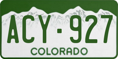 CO license plate ACY927