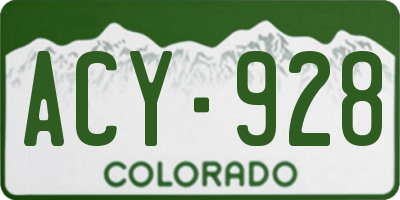 CO license plate ACY928