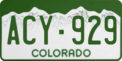 CO license plate ACY929