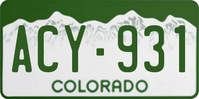 CO license plate ACY931