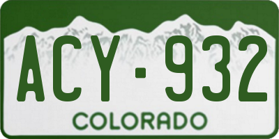 CO license plate ACY932