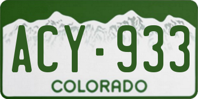 CO license plate ACY933