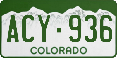 CO license plate ACY936