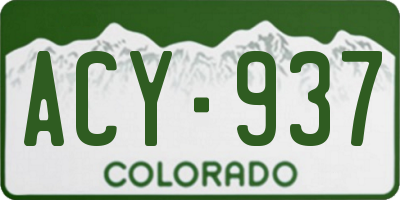 CO license plate ACY937