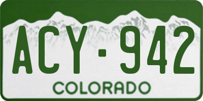 CO license plate ACY942