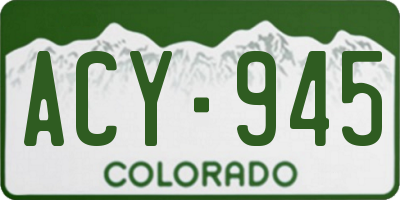 CO license plate ACY945