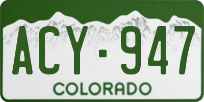 CO license plate ACY947