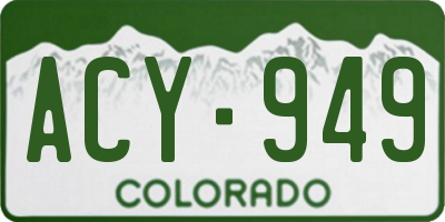 CO license plate ACY949