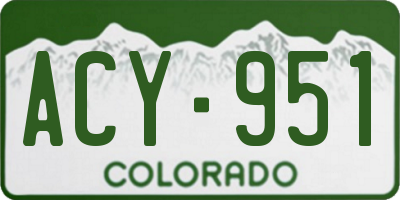 CO license plate ACY951
