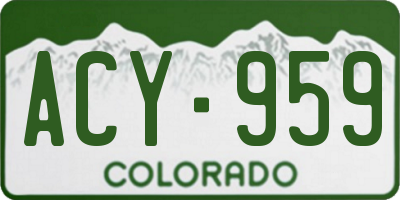 CO license plate ACY959