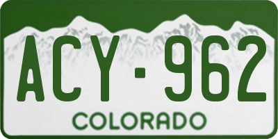 CO license plate ACY962
