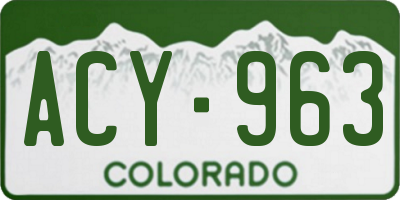 CO license plate ACY963