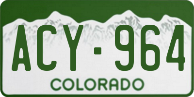 CO license plate ACY964