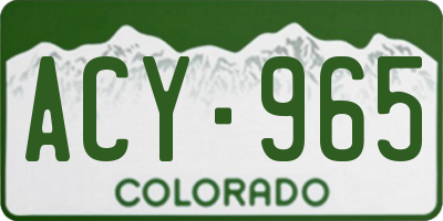 CO license plate ACY965