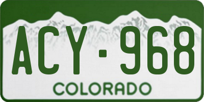 CO license plate ACY968