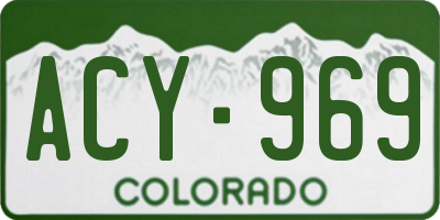 CO license plate ACY969