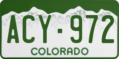 CO license plate ACY972