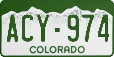CO license plate ACY974