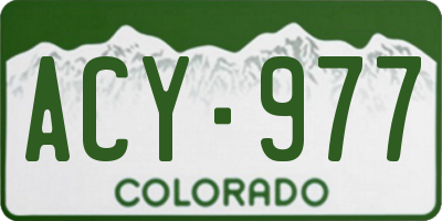 CO license plate ACY977
