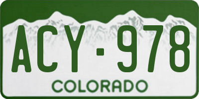 CO license plate ACY978