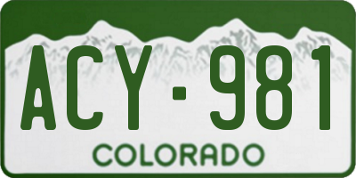 CO license plate ACY981