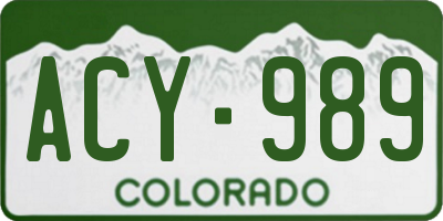 CO license plate ACY989