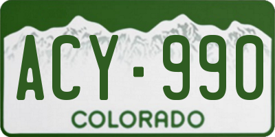 CO license plate ACY990