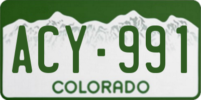 CO license plate ACY991