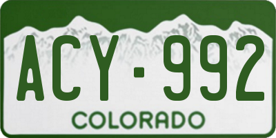 CO license plate ACY992